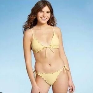 Xhilaration Butter Yellow Bikini Triangle Top